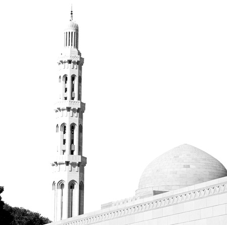 minaret and religion in clear sky in oman muscat the old mosqueの写真素材