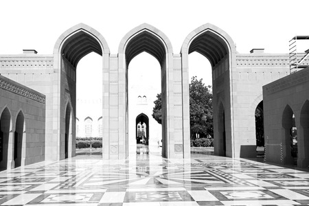 minaret and religion in clear sky in oman muscat the old mosqueの写真素材