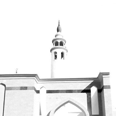 minaret and religion in clear sky in oman muscat the old mosqueの写真素材