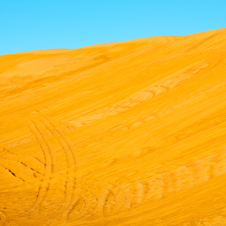 the empty quarter  and outdoor  sand  dune in oman old desert rub al khaliの写真素材