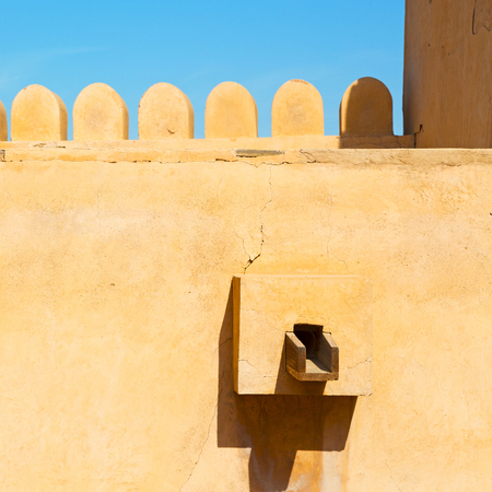 fort battlesment sky and    star brick in oman   muscat the old defensiveの写真素材