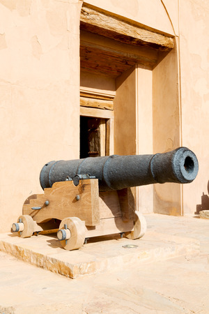 castle and cannon near the wall in oman muscat the oldのeditorial素材