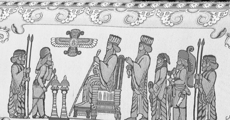 blur in iran antique carpet textile  handmade beautiful arabic ornamentのeditorial素材