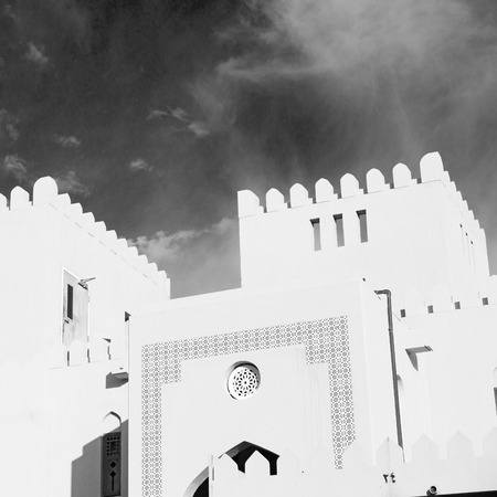 fort battlesment sky and    star brick in oman   muscat the old defensiveのeditorial素材