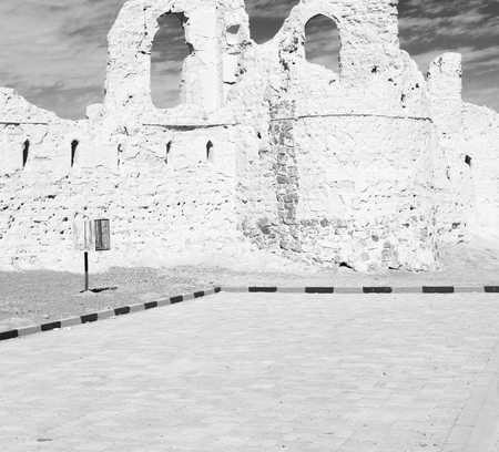 arch village house and  cloudy sky in   oman the old abandonedの写真素材