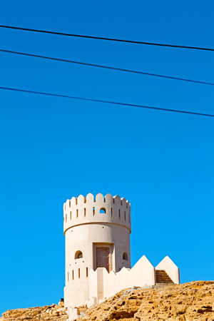 fort battlesment sky and   star brick in oman muscat the old defensiveのeditorial素材