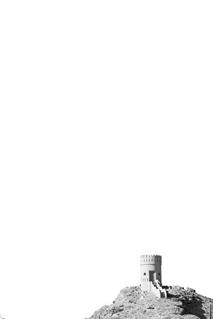 fort battlesment sky and   star brick in oman muscat the old defensiveのeditorial素材