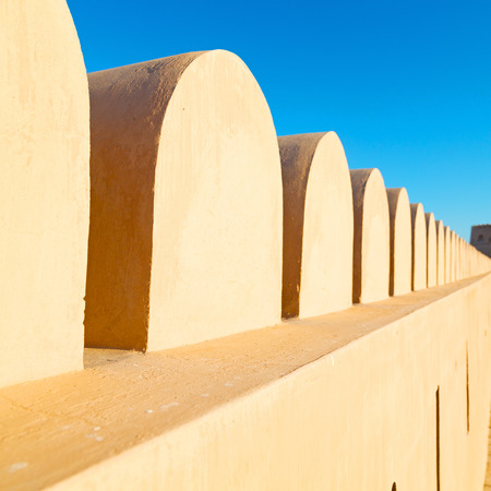 fort battlesment sky and    star brick in oman   muscat the old defensiveのeditorial素材