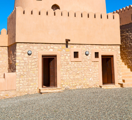 fort battlesment sky and    star brick in oman   muscat the old defensiveのeditorial素材