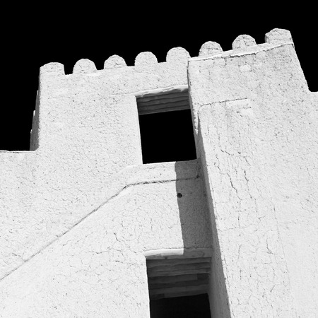 fort battlesment sky and    star brick in oman   muscat the old defensiveのeditorial素材