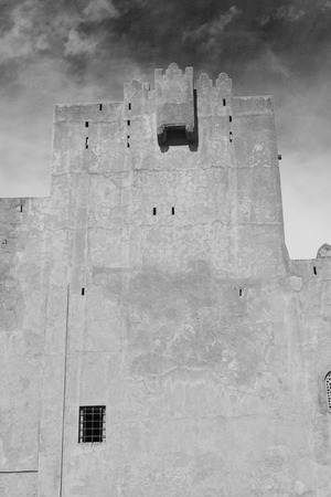 fort battlesment sky and    star brick in oman   muscat the old defensiveのeditorial素材