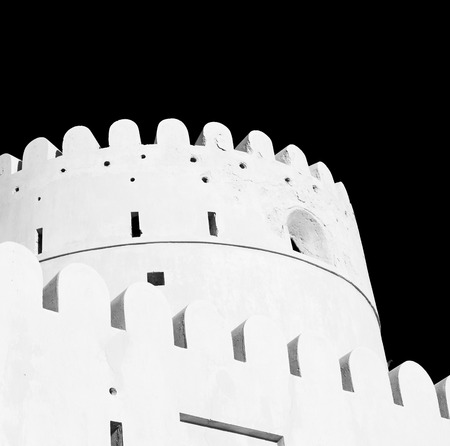 fort battlesment sky and    star brick in oman   muscat the old defensiveのeditorial素材