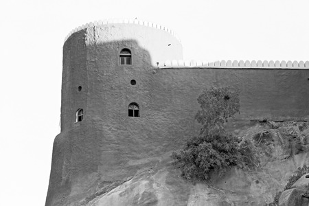 fort battlesment sky and   star brick in oman muscat the old defensiveのeditorial素材
