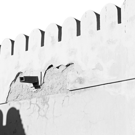fort battlesment sky and   star brick in oman muscat the old defensiveの写真素材