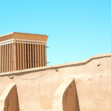 in iran  blur  yazd  the old  wind tower construction  used to frozen water and iceの写真素材