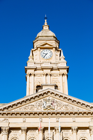in south africa close up of the blur city hall of cape town and clear sky