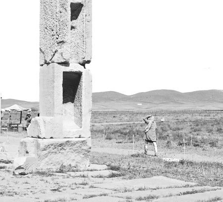 blur  in iran   pasargad the old construction  temple and grave column blurのeditorial素材