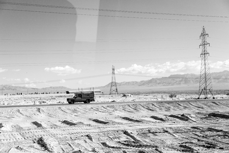 in iran blur mountain and landscape from the window  of a carのeditorial素材