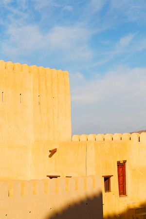 fort battlesment sky and    star brick in oman   muscat the old defensiveのeditorial素材