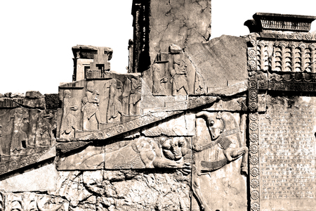 blur  in iran persepolis the old  ruins historical destination monuments and ruin