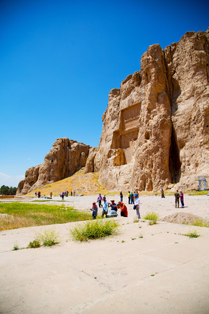 blur in iran near persepolis the old ruins historical destination monuments and mountainのeditorial素材