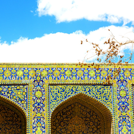 blur in iran the old decorative flower  tiles from antique mosque like background