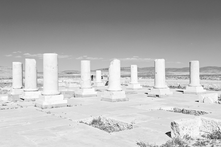 blur  in iran   pasargad the old construction  temple and grave column blurの写真素材