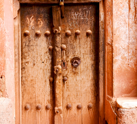 blur in iran old door near the mosque and antique constructionの写真素材