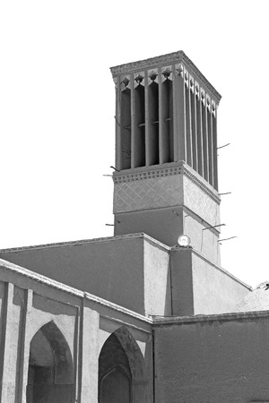 in iran  blur  yazd  the old  wind tower construction  used to frozen water and iceの写真素材