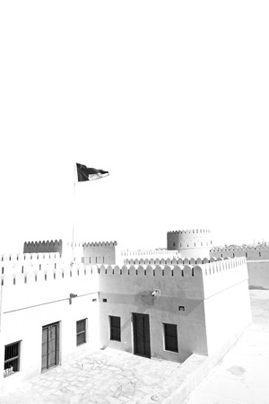 fort battlesment sky and    star brick in oman   muscat the old defensiveの写真素材
