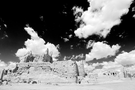 in iran old door near  the castle brick  and antique constructionのeditorial素材