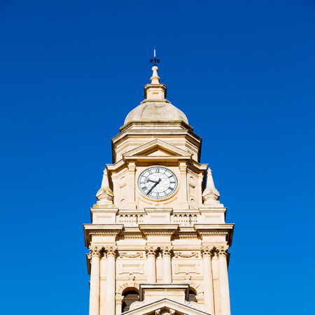 in south africa close up of the blur city hall of cape town and clear skyの写真素材