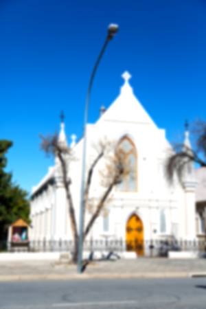 blur  in south africa old  church  in city center of reinet graaf and religion buildingの写真素材