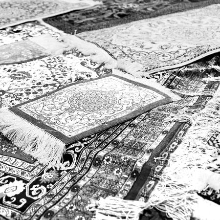 blur in iran antique carpet textile  handmade beautiful arabic ornamentの写真素材