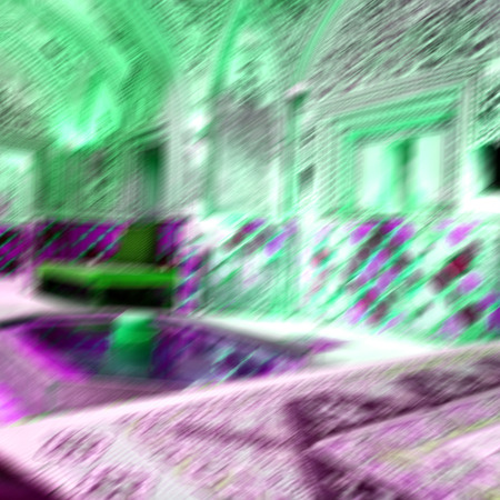 blur in iran  kashan   islamic hammam carpet and fountain for the relaxの写真素材