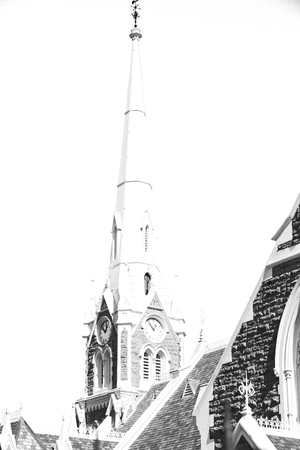 blur  in south africa old  church  in city center of reinet graaf and religion buildingの写真素材