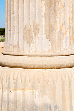 blur in old iran mousque the column      incision of a flower like abstract backgroundの写真素材