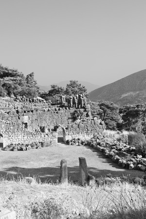 old  temple and theatre in arykanda antalya turkey asia sky and ruinsの写真素材