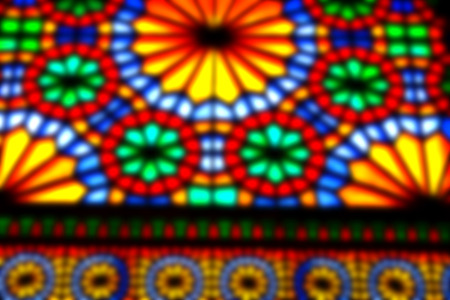 in iran blur colors from the windows the old mosque traditional scenic lightの写真素材