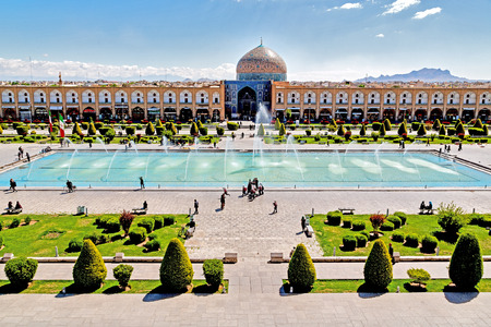blur in iran   the old square of isfahan prople garden tree heritage tourism and mosqueのeditorial素材