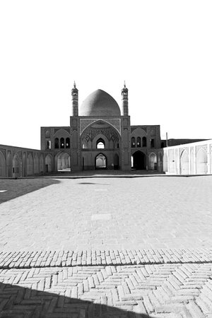 in iran the old      mosque and traditional wall tile incision near    minaretの写真素材