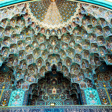 blur in iran abstract texture of the  religion  architecture mosque roof persian historyのeditorial素材