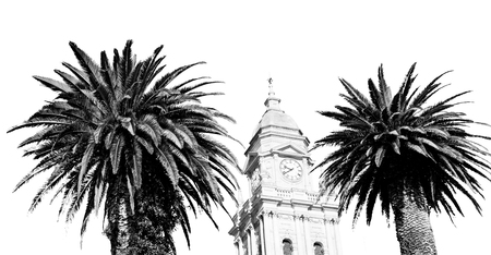 in south africa close up of the blur  city hall of cape town and clear skyの写真素材