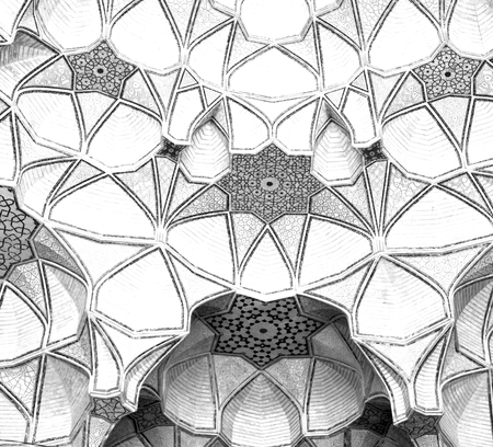 blur in iran abstract texture of the  religion  architecture mosque roof persian historyのeditorial素材