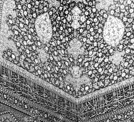 blur in iran abstract texture of the  religion  architecture mosque roof persian historyのeditorial素材