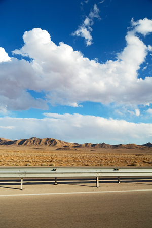 in iran blur mountain and landscape from the window  of a carの写真素材