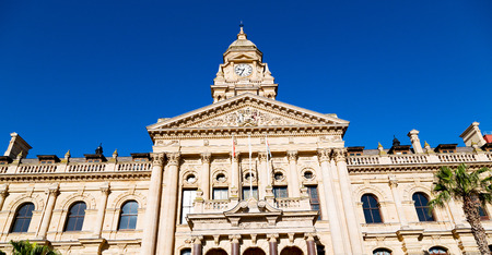 in south africa close up of the blur  city hall of cape town and clear skyのeditorial素材