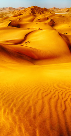 the empty quarter  and outdoor  sand  dune in oman old desert rub al khaliの写真素材