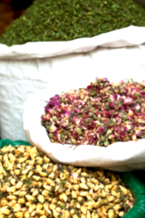 blur  in iran bazaar  old market spice ingredient for food exotic herbの写真素材