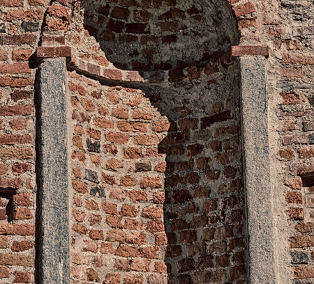 in italy   antique historical medieval decoration wall and windowの写真素材